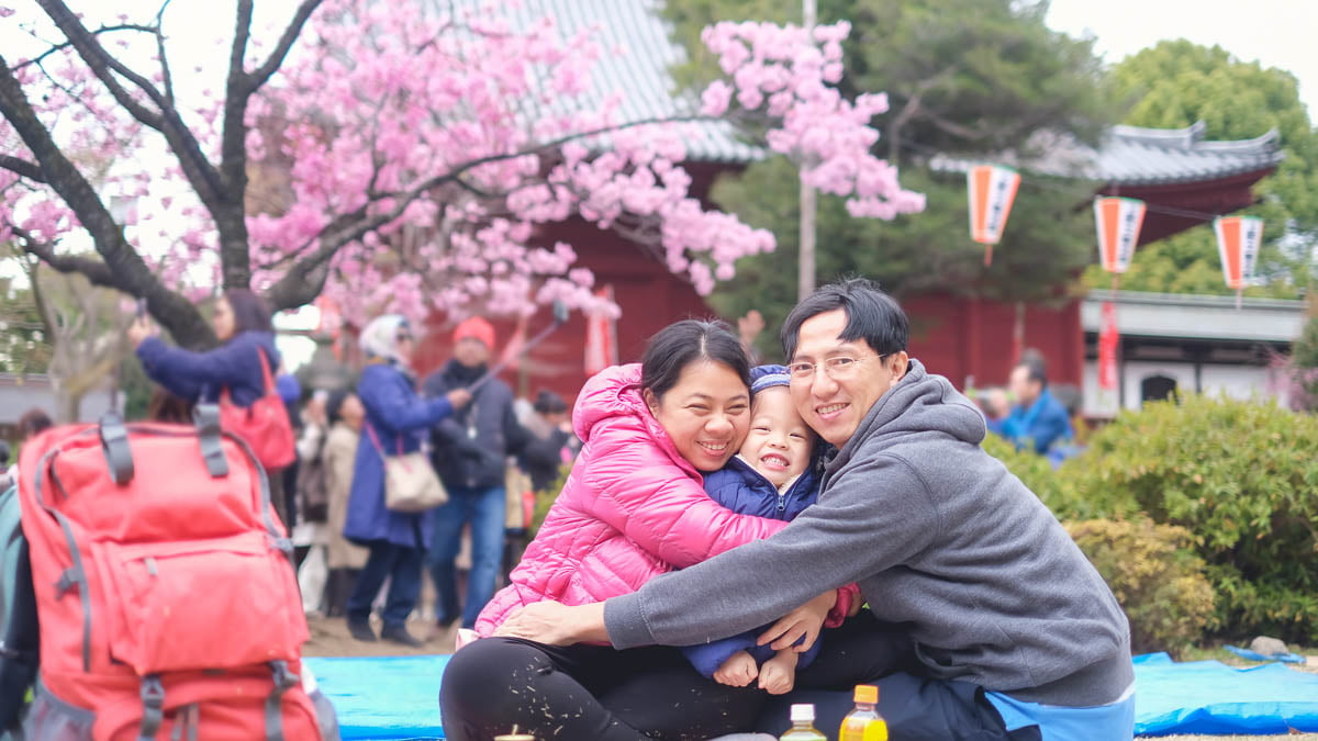 Family outdoor in Japan