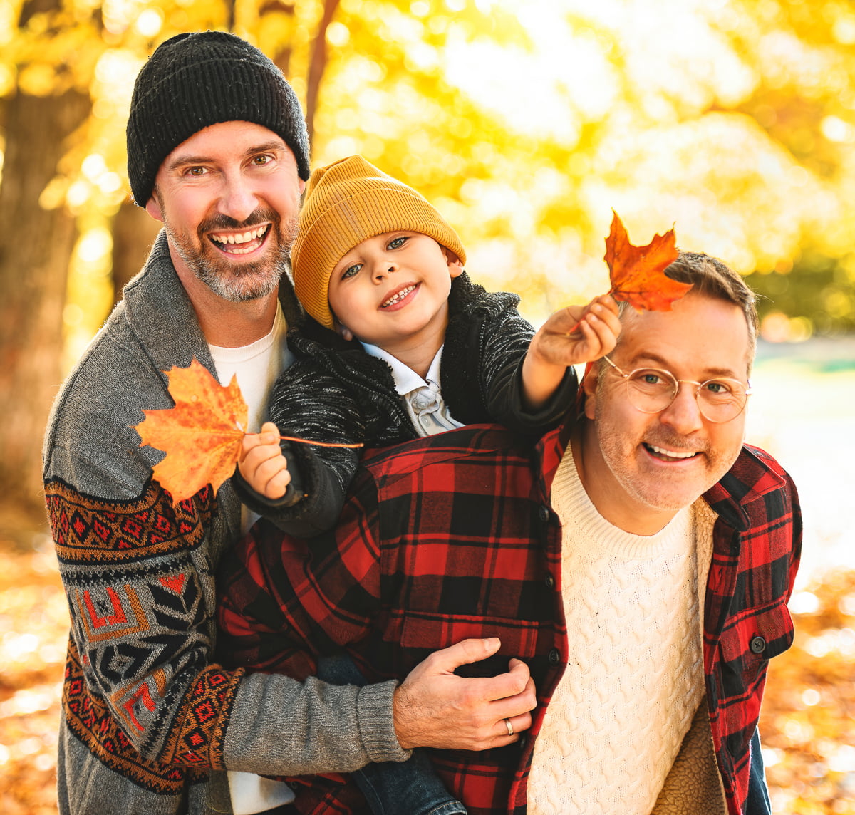 Two dads and their son