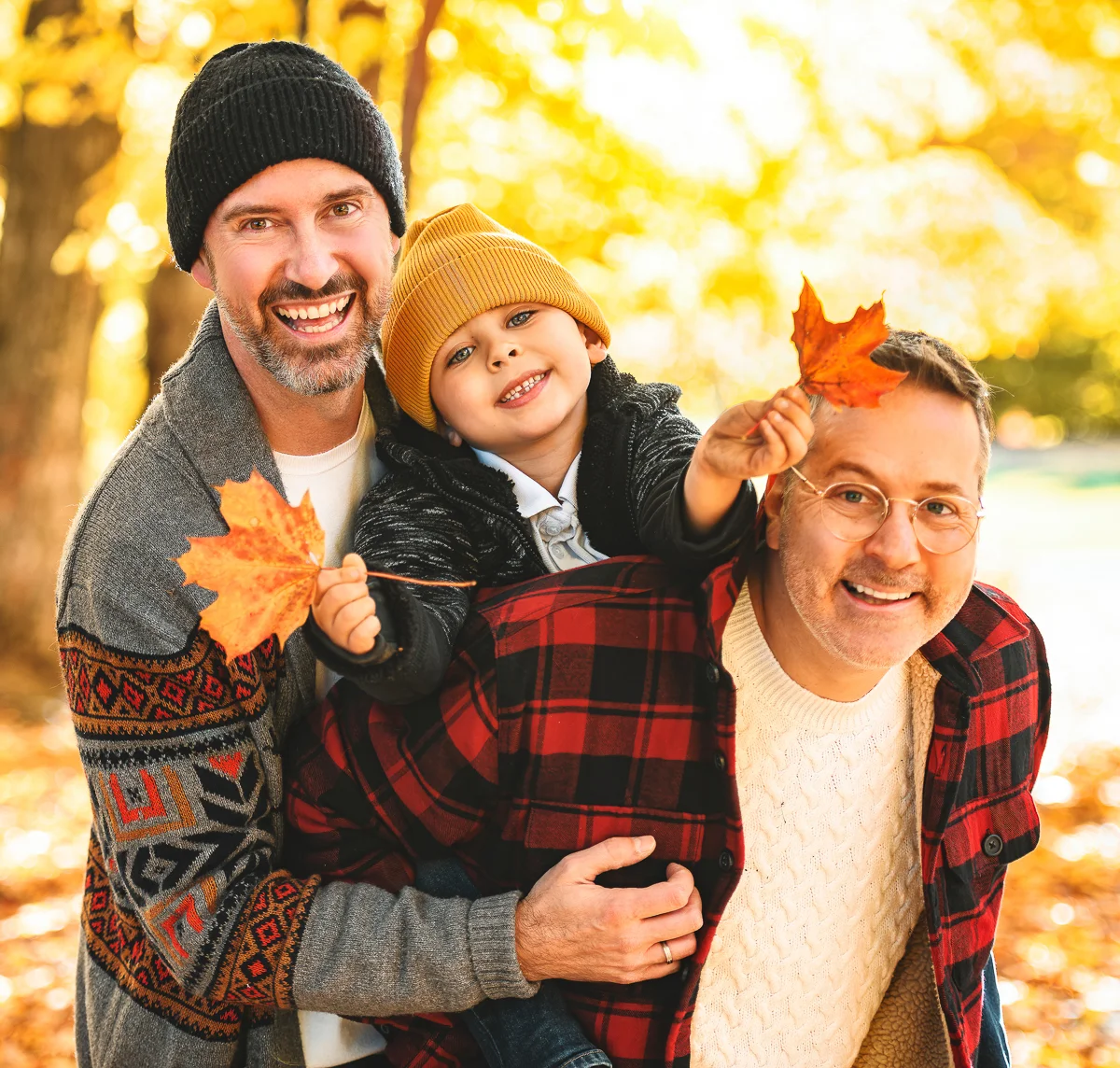 Two dads and their son