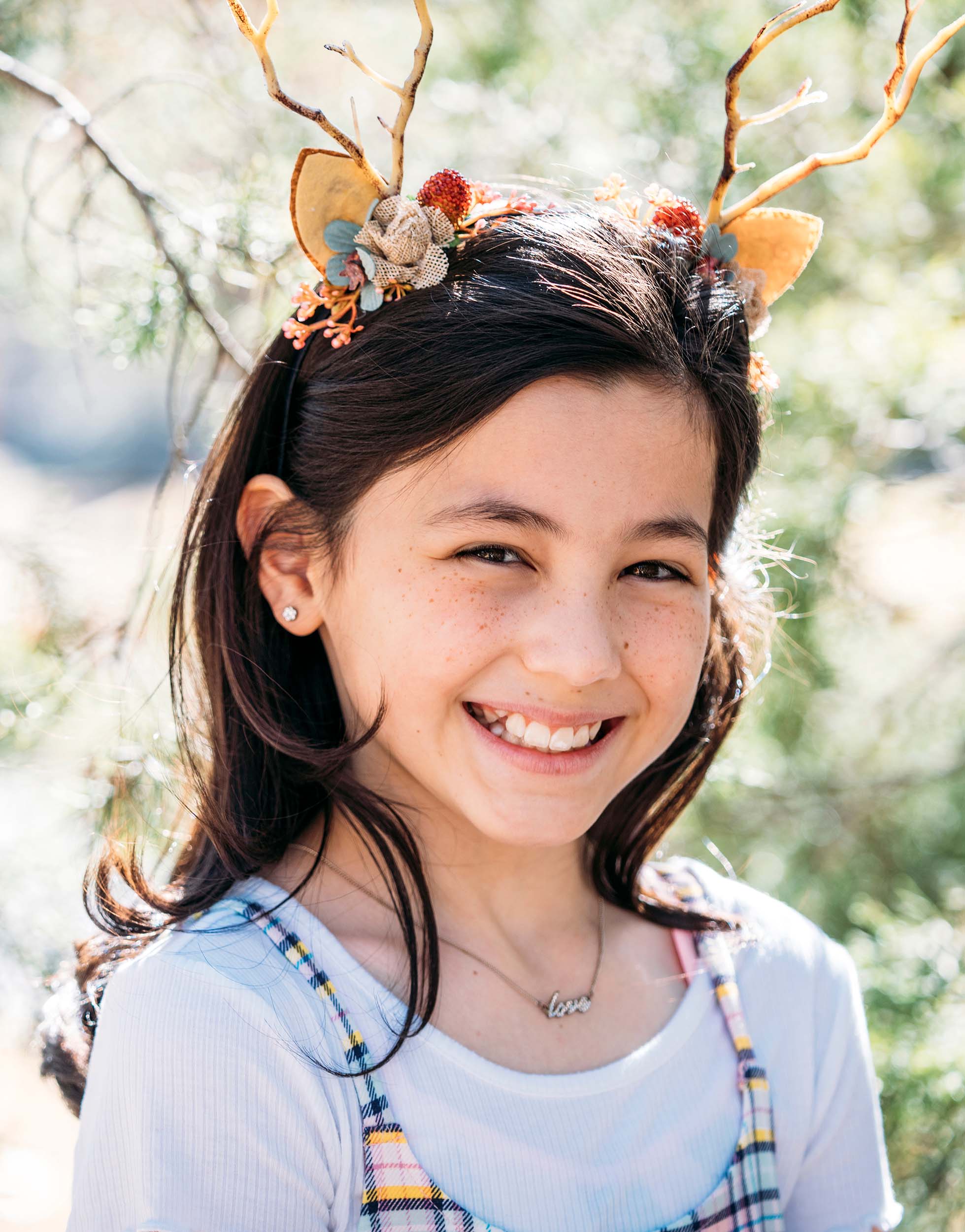 Female smiling natural headband
